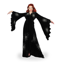 "Carlotta" Black Spiderweb Robe