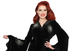 "Carlotta" Black Spiderweb Robe