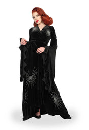 "Carlotta" Black Spiderweb Robe width=100 