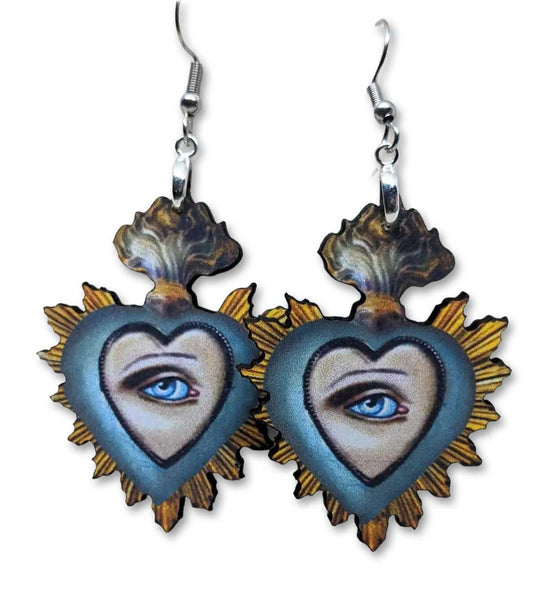 "Ravenna" Flaming Heart Earrings