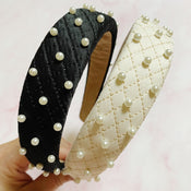 Quilted Elegance Pearl Headband-0 width=100 
