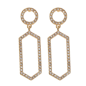 Luxurious Rhinestone Decor Geometric Dangle Earrings Good Quality Accessories-4