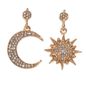 Asymmetric Luxurious Full Rhinestone Star Moon Dangle Earrings Party Jewellery-4 width=100 