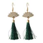 Ethnic Traditional Gold Sector Tassel Dangle Pendant Earrings American Jewellery-3 width=100 