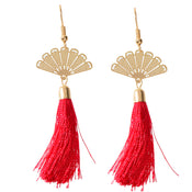Ethnic Traditional Gold Sector Tassel Dangle Pendant Earrings American Jewellery-5 width=100 