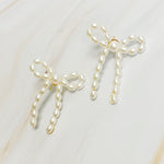 Pearl Bow Ballerina Earrings-0