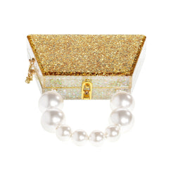 Forever Love Glitter Top Handle Acrylic Clutch-3 width=100 