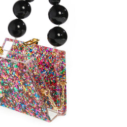 Forever Love confettie Top Handle Acrylic Clutch-1 width=100 