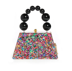 Forever Love confettie Top Handle Acrylic Clutch-0 width=100 