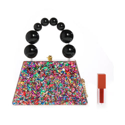 Forever Love confettie Top Handle Acrylic Clutch-3 width=100 