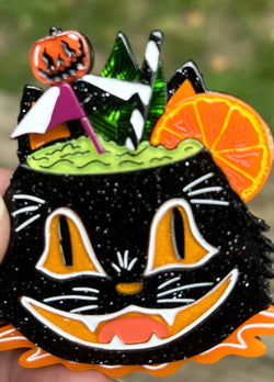 Black Magic Halloween Tiki Brooch by Carrie Hudson x Lipstick & Chrome-1 width=100 