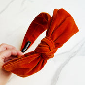 Structured Velvet Bow Headband-2 width=100 