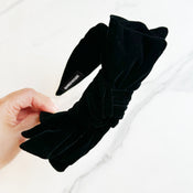 Structured Velvet Bow Headband-1 width=100 
