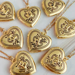 Nostalgic Heart Initial Open Locket Necklace-0