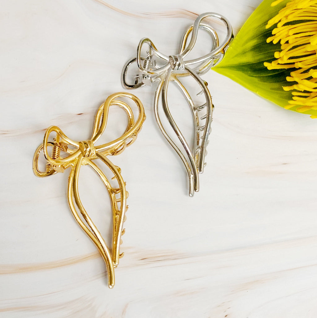 Annie Metal Bow Hair Claw Set Of 2-0