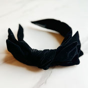 Structured Velvet Bow Headband-4 width=100 