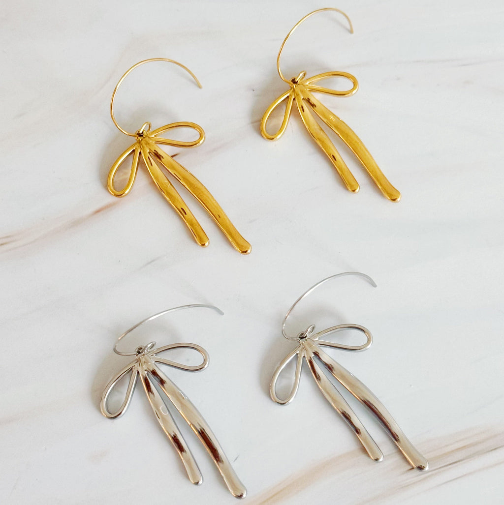 Stylist Bow Drop Earrings-0