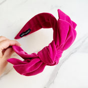 Structured Velvet Bow Headband-3 width=100 