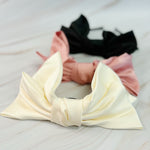 Satin Bow Crown Headband-0