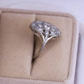 "Marcellon" Geometric Rhinestone Ring width=100 