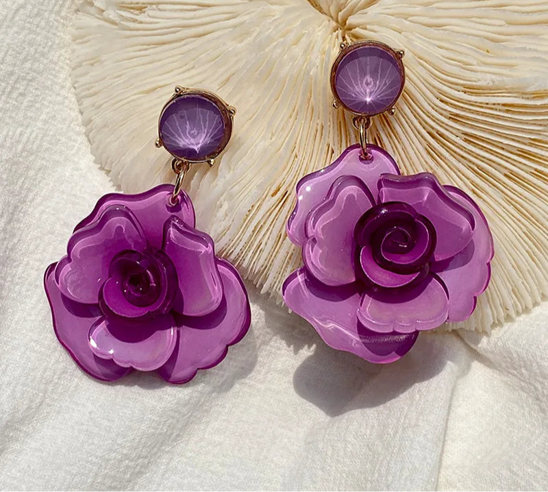 "Zephyrith" Rose Drop Earrings
