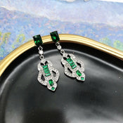 "Silvarae" Rhinestone Deco Earrings width=100 