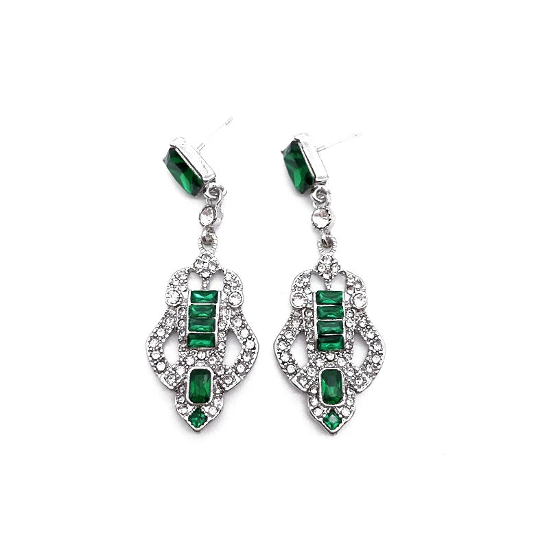 "Silvarae" Rhinestone Deco Earrings