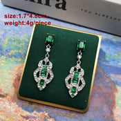 "Silvarae" Rhinestone Deco Earrings width=100 