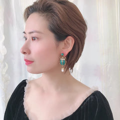 "Crescinia" Beetle Earrings