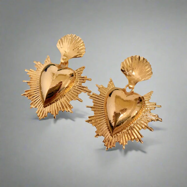 "Jacobina" Flaming Heart Earrings