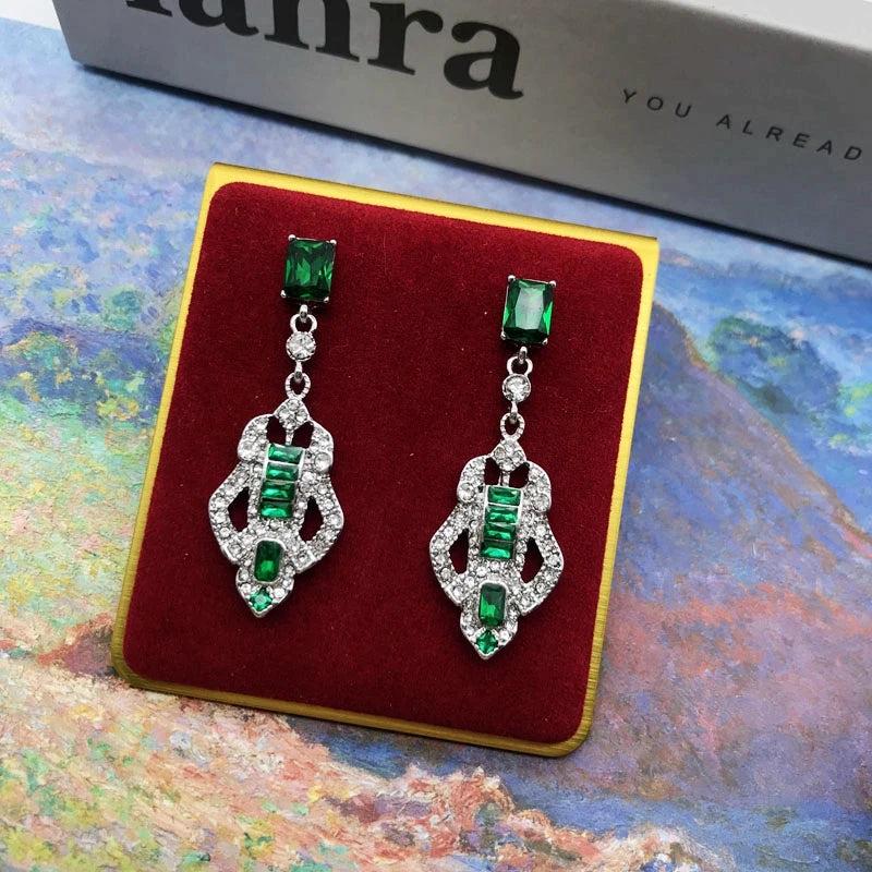 "Silvarae" Rhinestone Deco Earrings