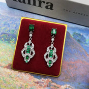 "Silvarae" Rhinestone Deco Earrings width=100 
