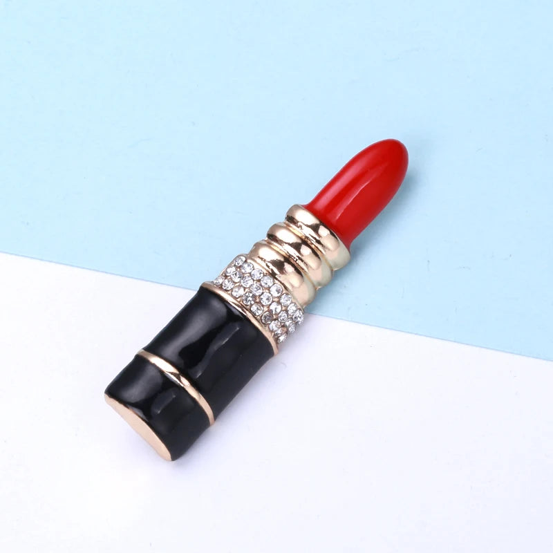 "Gildrienne" Enamel Lipstick Brooch
