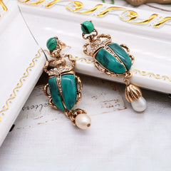 "Crescinia" Beetle Earrings