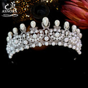"Novalia" Pearl Bridal Tiara width=100 