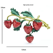 "Cerynthis" Enamel Strawberry Brooch width=100 