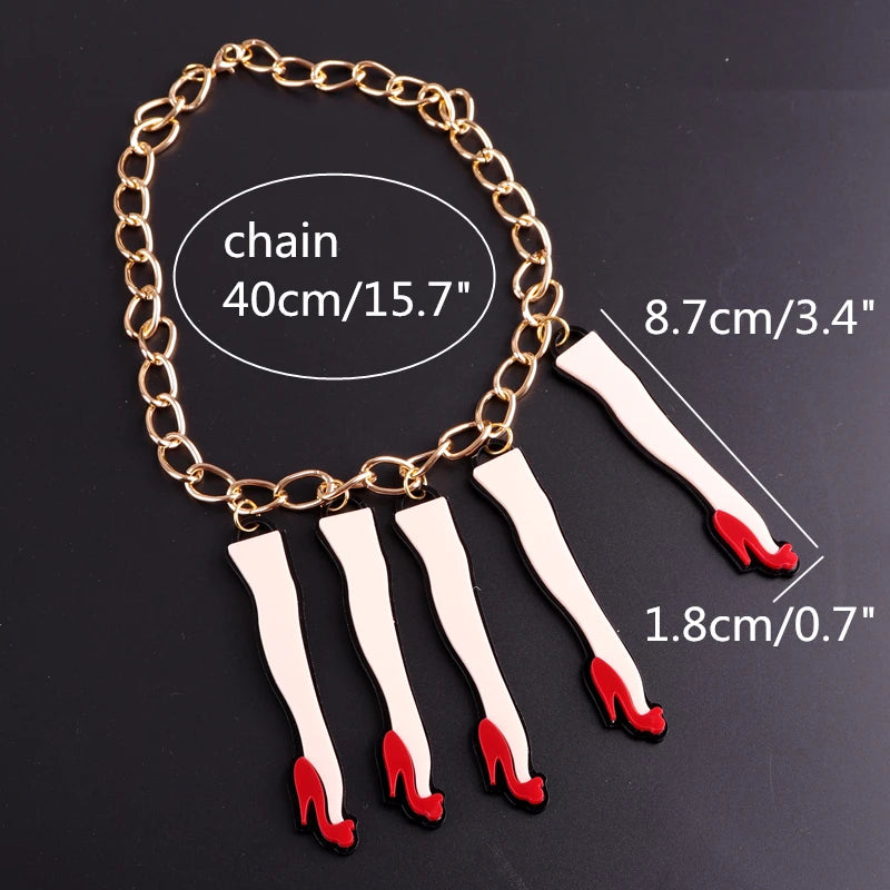 "Odilia" Legs Pendant Necklace