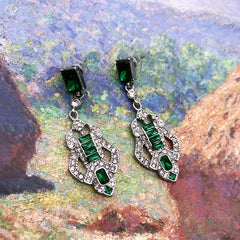 "Silvarae" Rhinestone Deco Earrings
