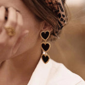 "Vinoria" Wine Heart Earrings width=100 
