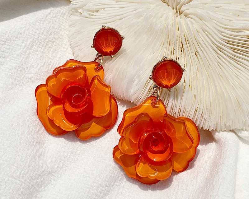 "Zephyrith" Rose Drop Earrings