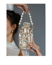 "Perlith" Pearl Bucket Clutch width=100 