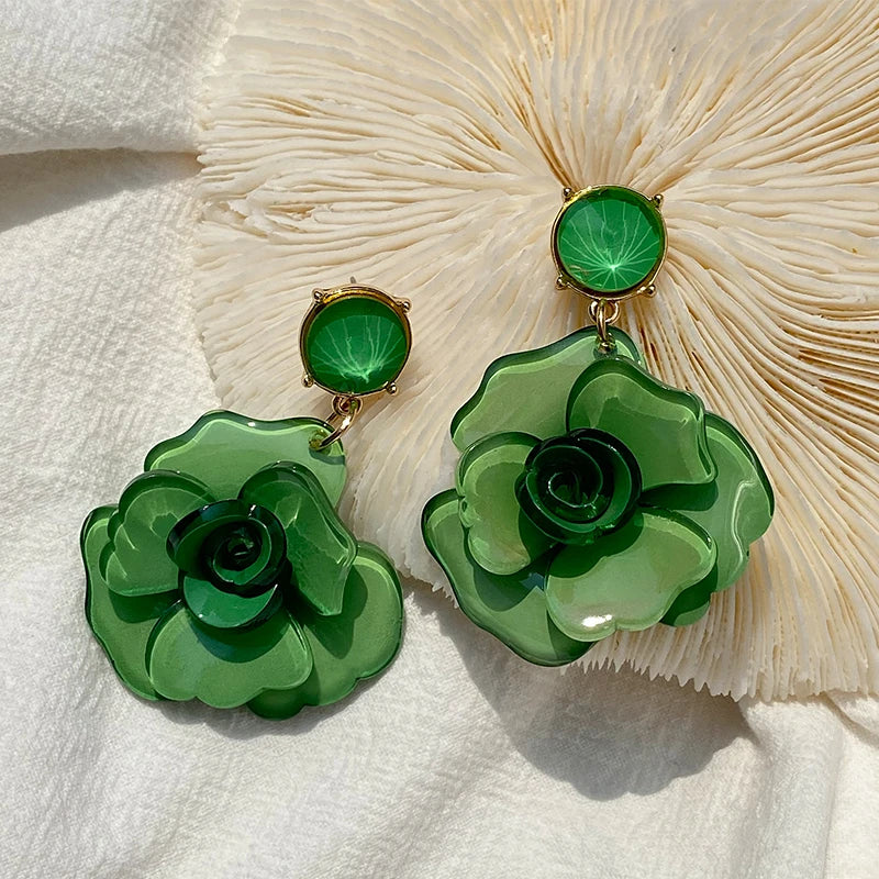 "Zephyrith" Rose Drop Earrings