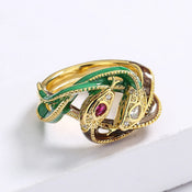 "Ophidion" Double Snake Ring width=100 