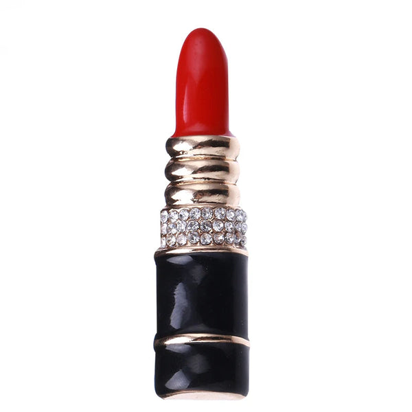 "Gildrienne" Enamel Lipstick Brooch