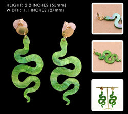 "Maeve" Snake Earrings width=100 