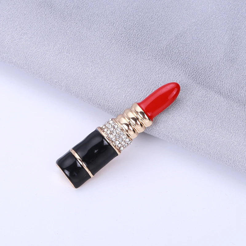 "Gildrienne" Enamel Lipstick Brooch