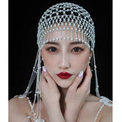 "Perlagia" Pearl Bridal Cap width=100 