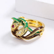 "Ophidion" Double Snake Ring width=100 