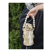 "Perlith" Pearl Bucket Clutch width=100 