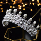 "Novalia" Pearl Bridal Tiara width=100 